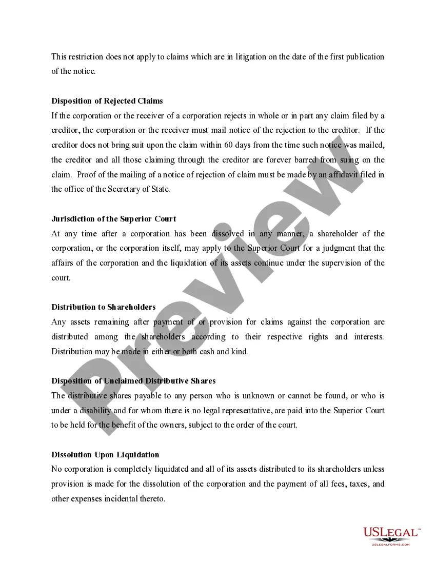 Preview New Jersey Dissolution Package to Dissolve Corporation