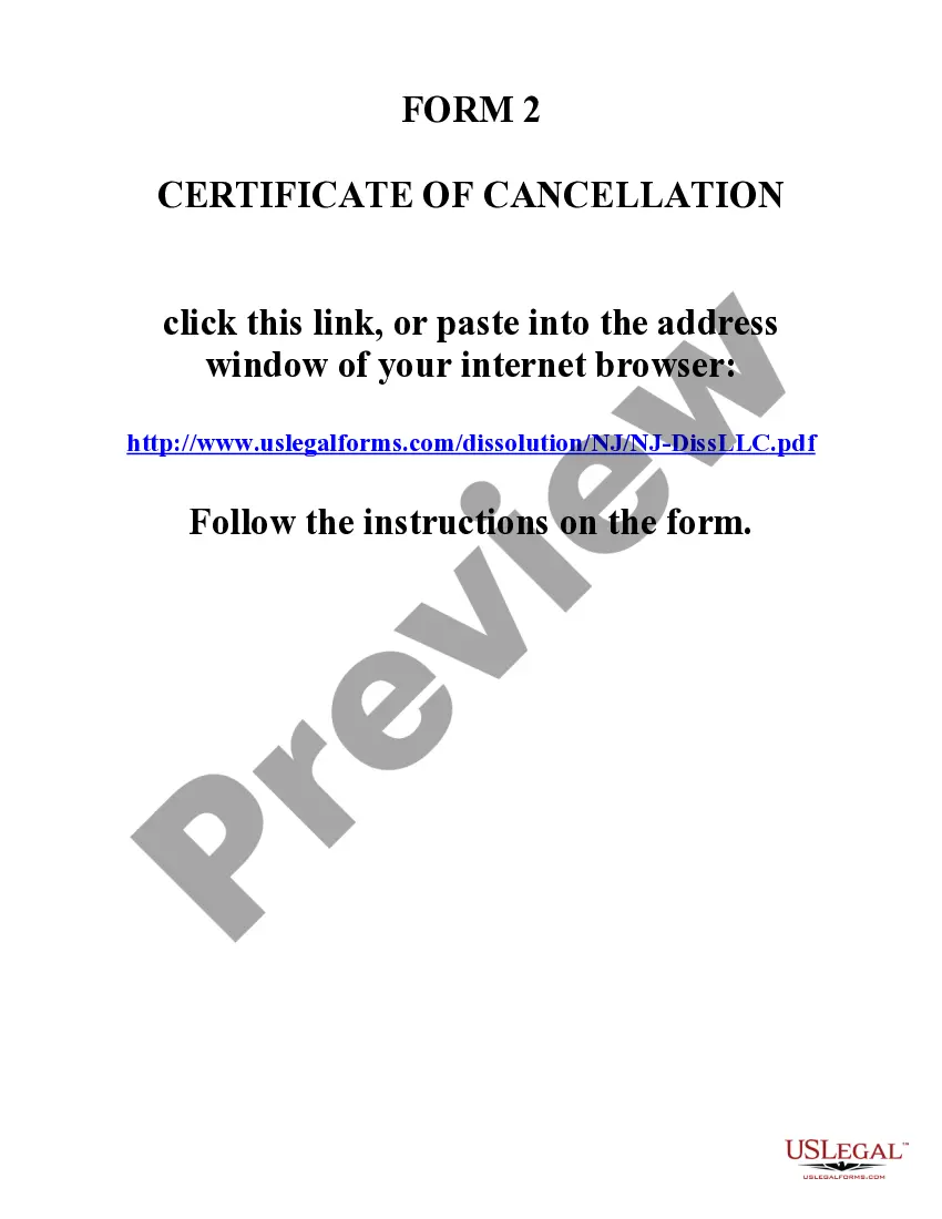 Get New Jersey Dissolution Package to Dissolve Limited Liability Company LLC Preview New Jersey Dissolution Package to Dissolve Limited Liability Company LLC