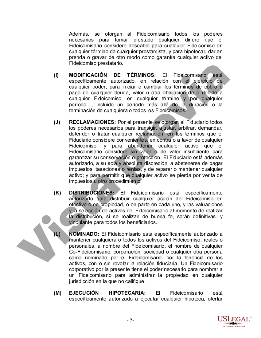 Preview Fideicomiso en Vida para Individuos Solteros, Divorciados o Viudos (o Viudos) con Hijos