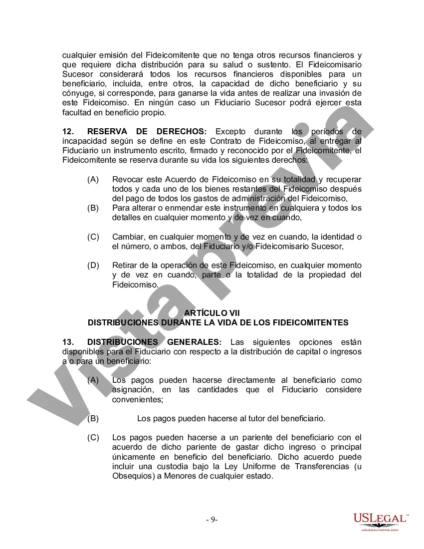 Preview Fideicomiso en vida para esposo y esposa con un hijo