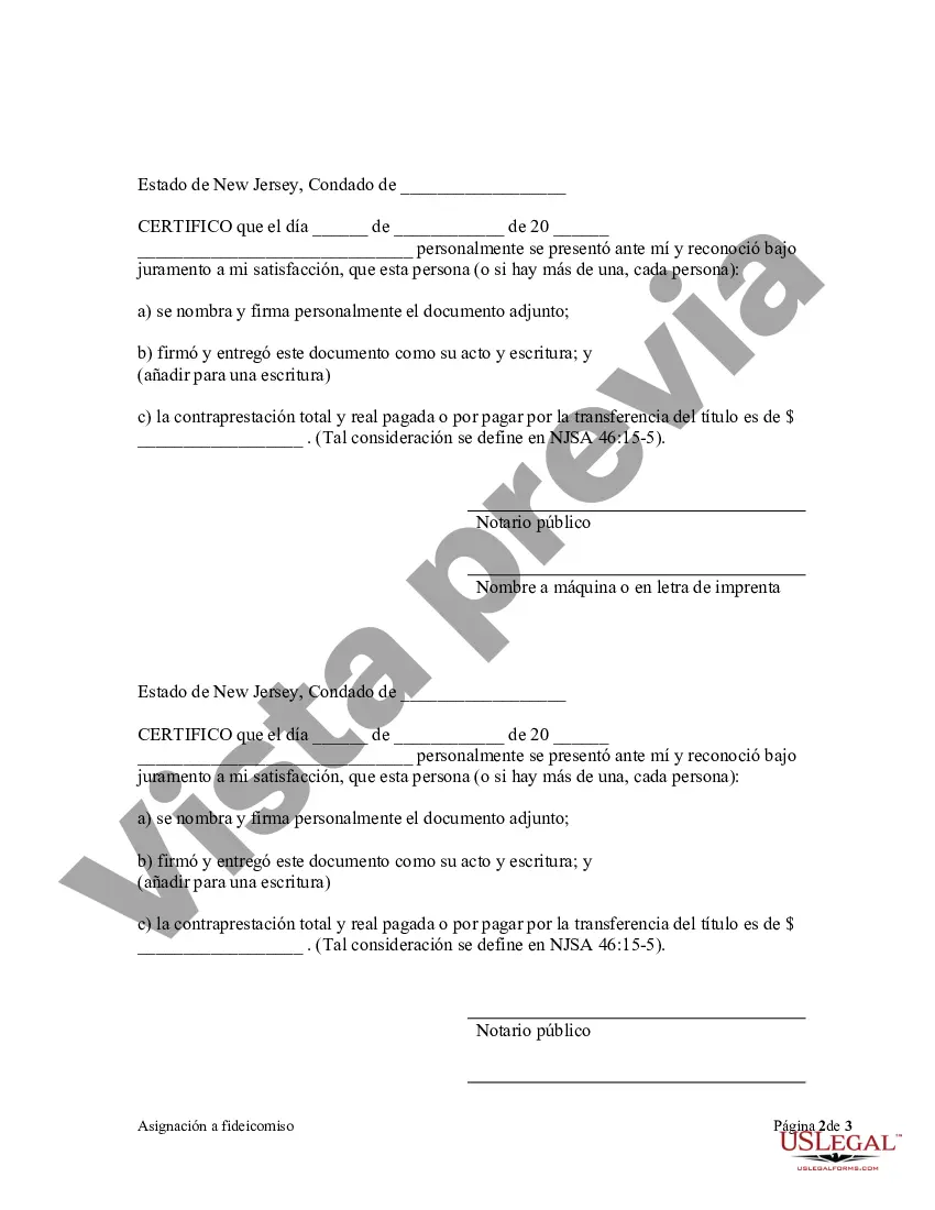 Preview Asignación a un fideicomiso en vida