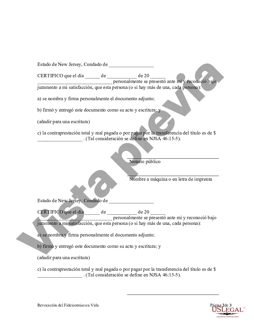 Preview Revocación de fideicomiso en vida