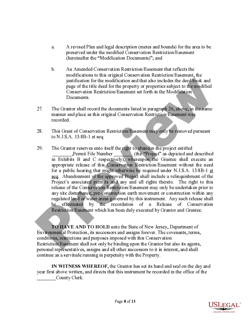 Preview Grant of Conservation Ristriction/Easement