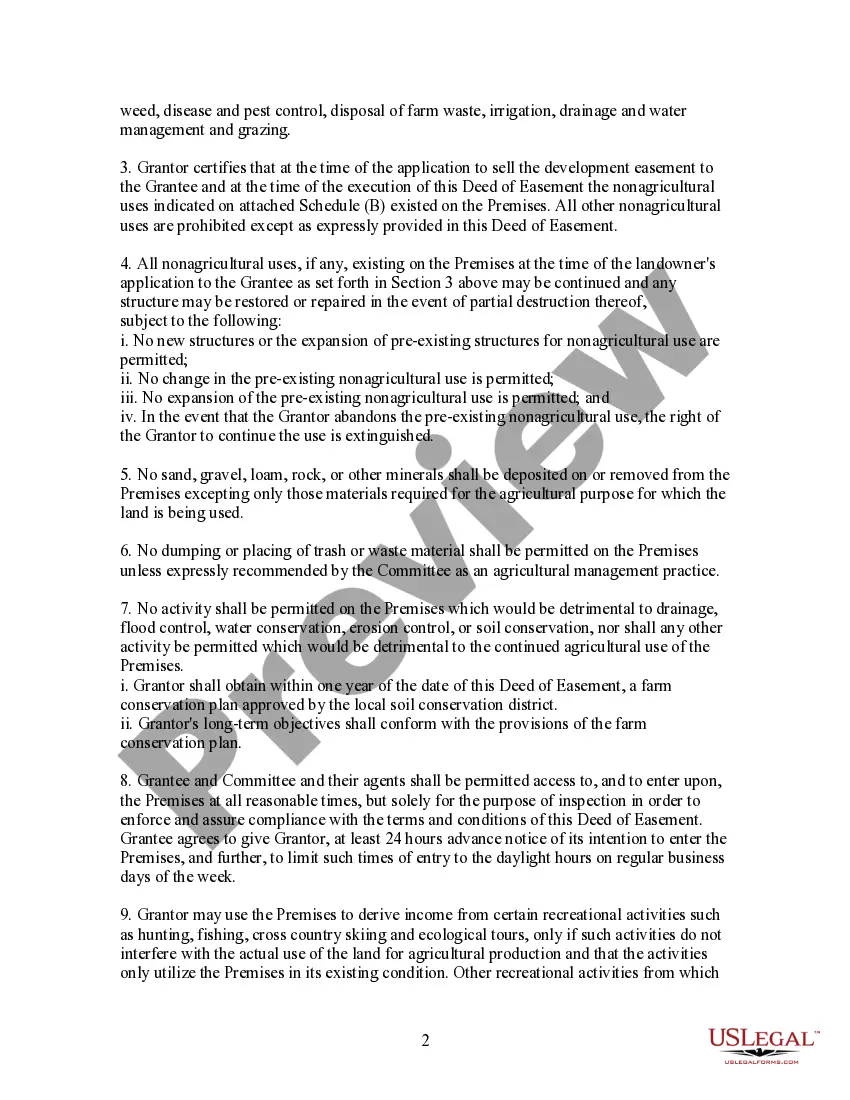 Get Deed of Easement For Agricultural Use and Compliance Preview Deed of Easement For Agricultural Use and Compliance