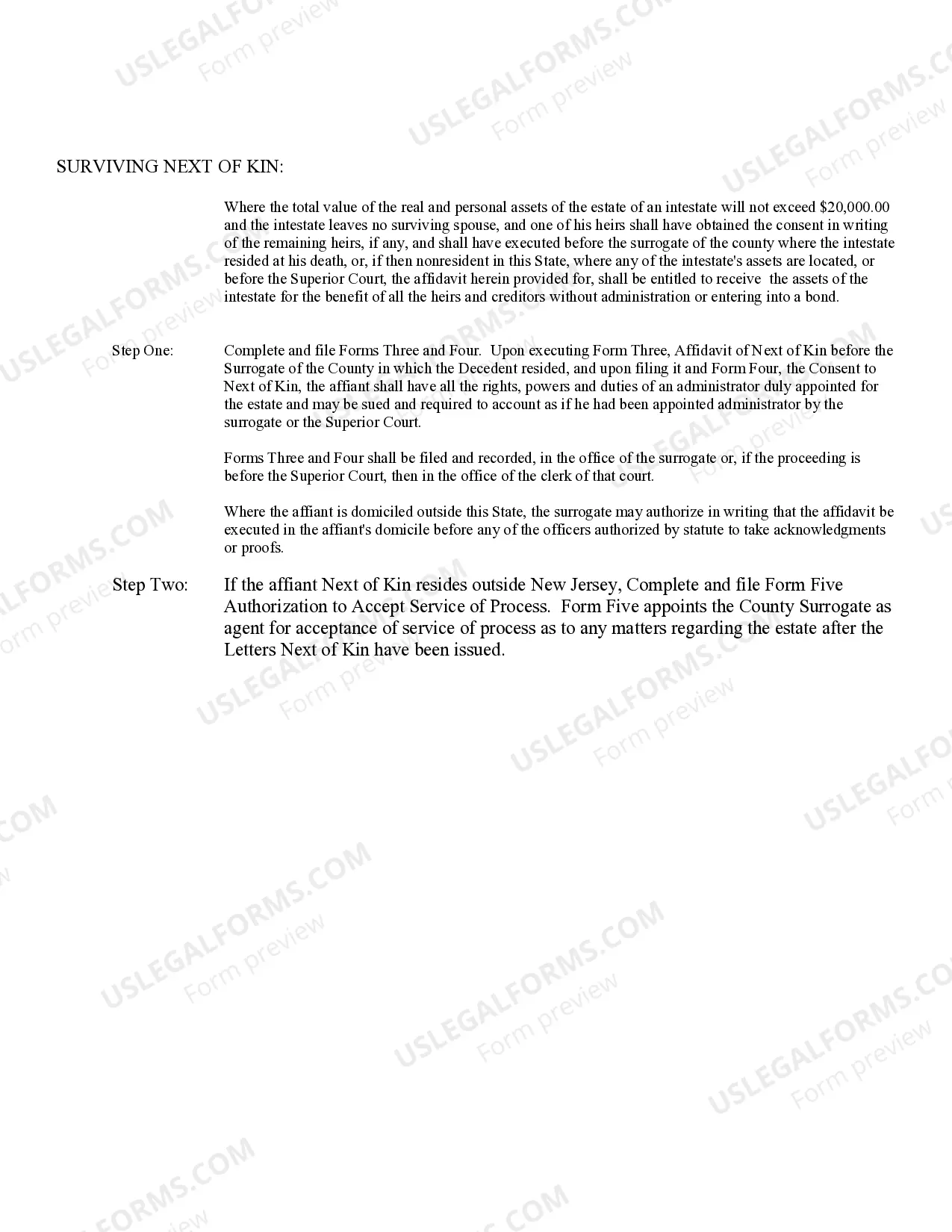 Preview Small Estate Affidavit for estates under 20,000