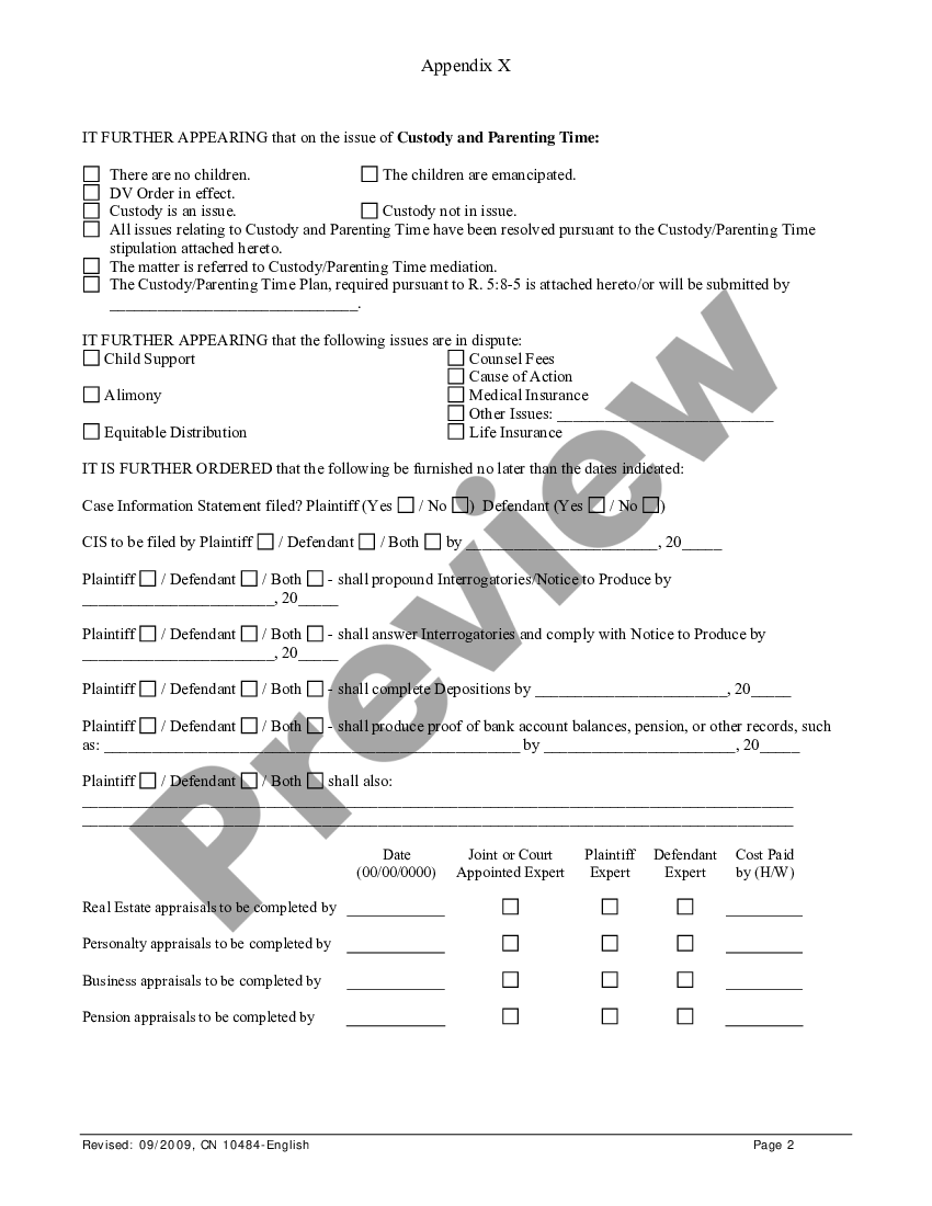 New Jersey Civil Action Case Management Order Pursuant To Rule 5:5 ...