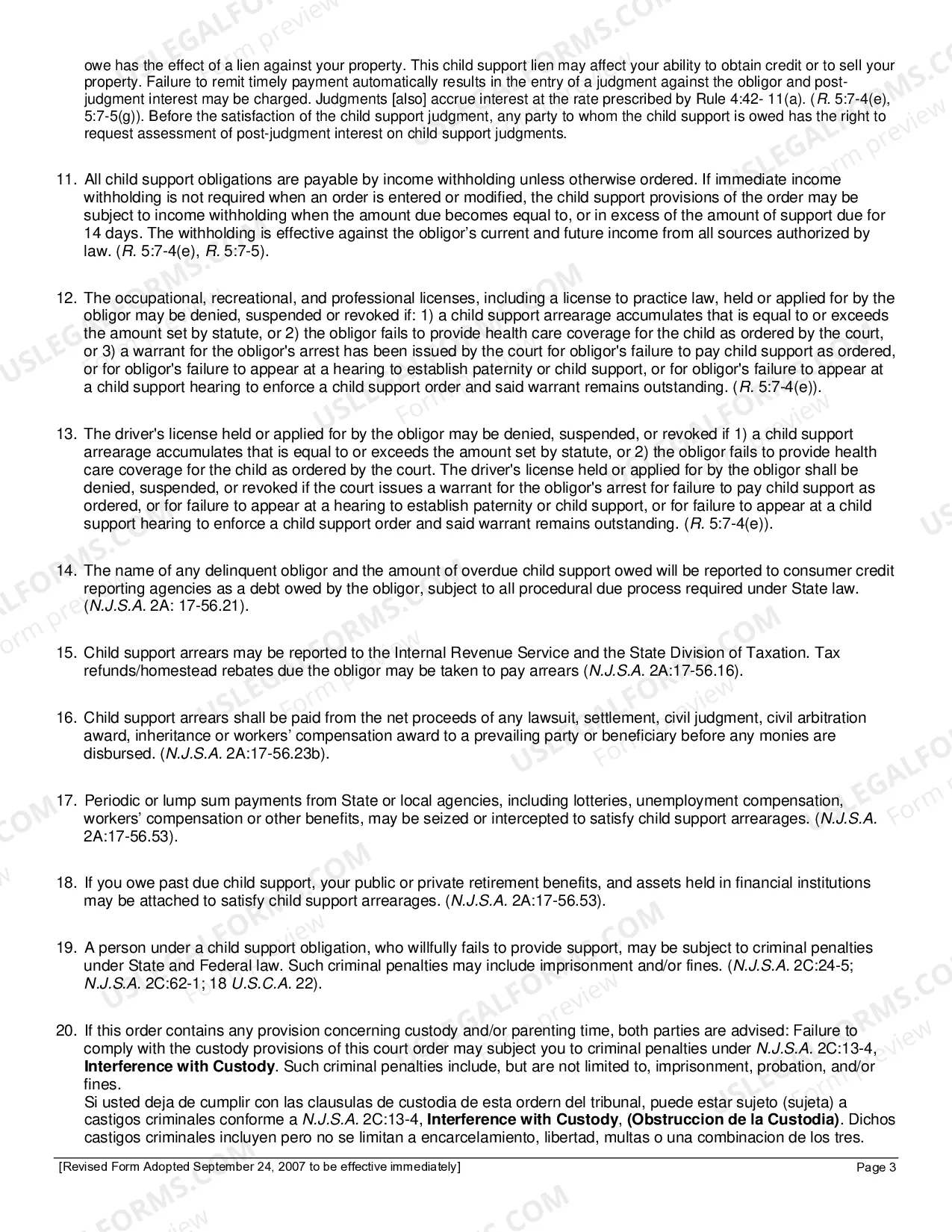 Preview Temporary Support Order