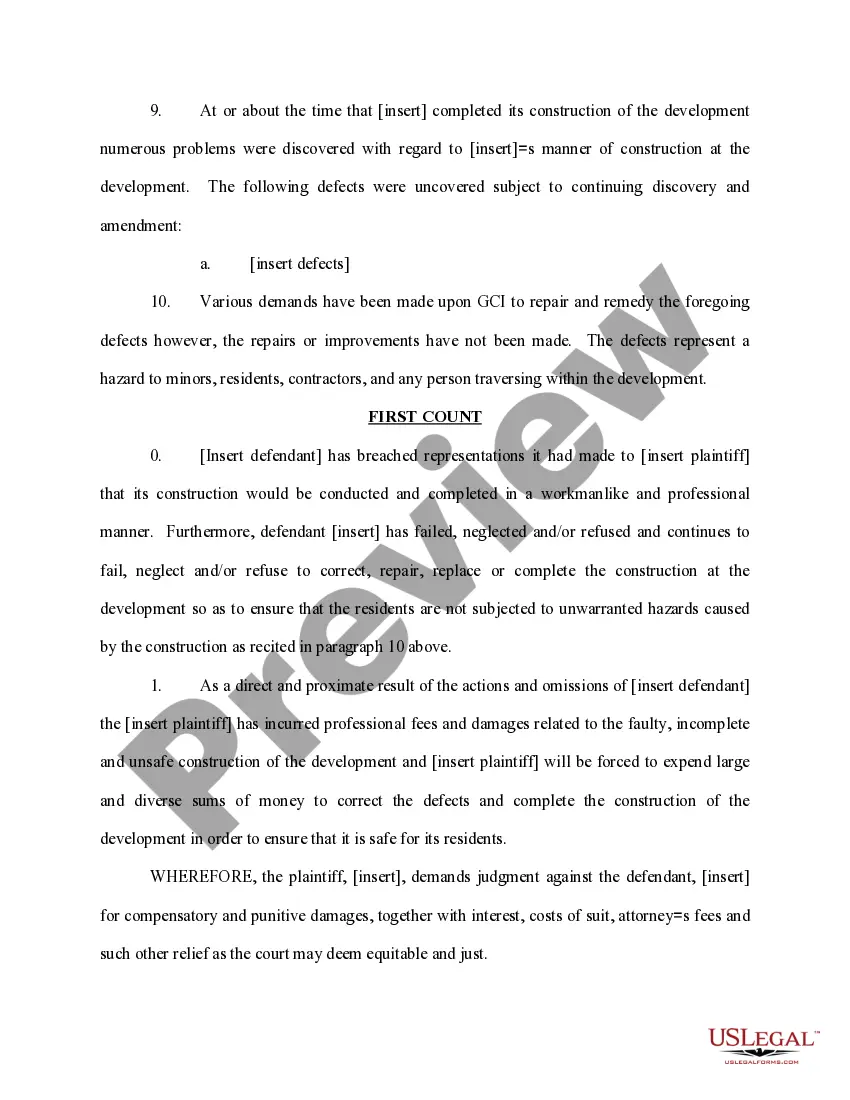 Get Complaint by Municipality Against Contractor for Breach of Contract Preview Complaint by Municipality Against Contractor for Breach of Contract