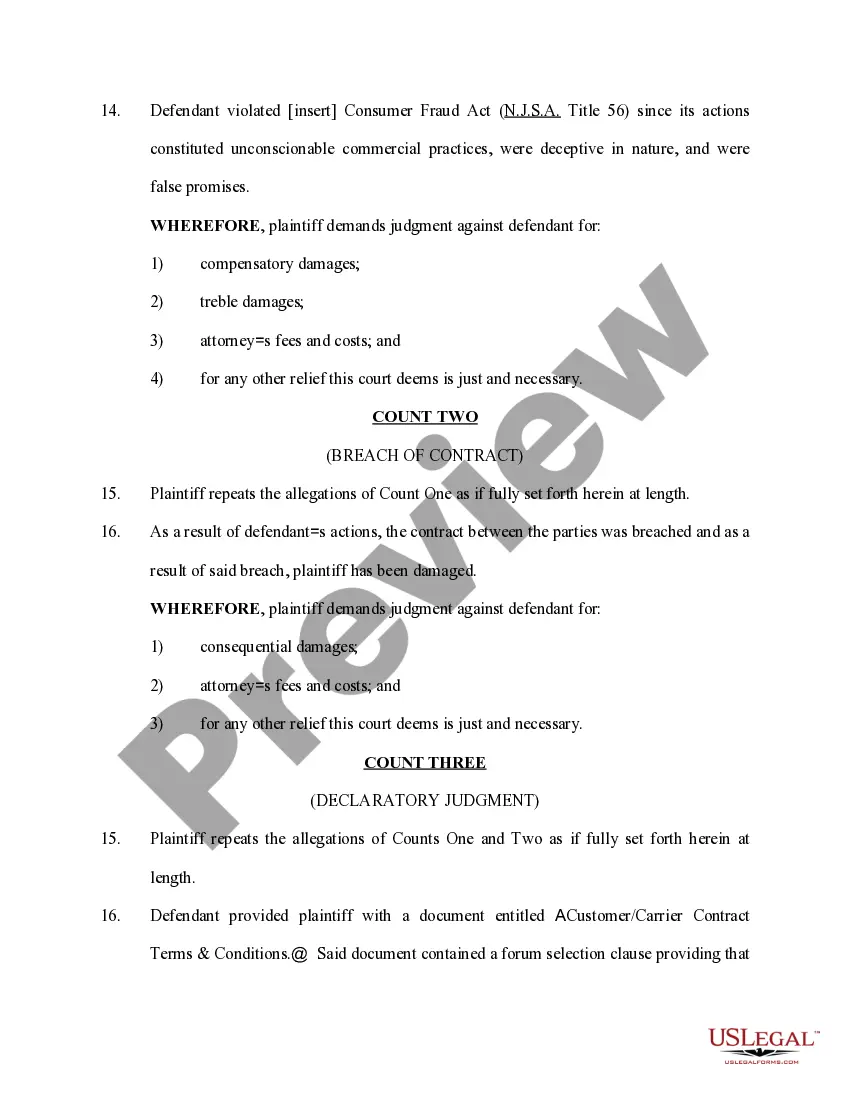 Get Complaint Consumer Fraud Act Damage to Property Preview Complaint Consumer Fraud Act Damage to Property