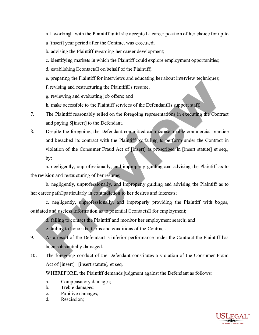 New Jersey Complaint Consumer Fraud Act Employment Agency Us Legal Forms New Jersey Complaint Consumer Fraud Act Employment Agency Us Legal Forms