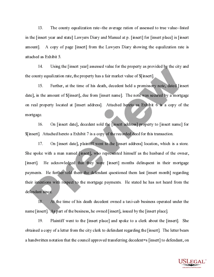 Preview Complaint for Fraud and Self Dealing by Personal Representative