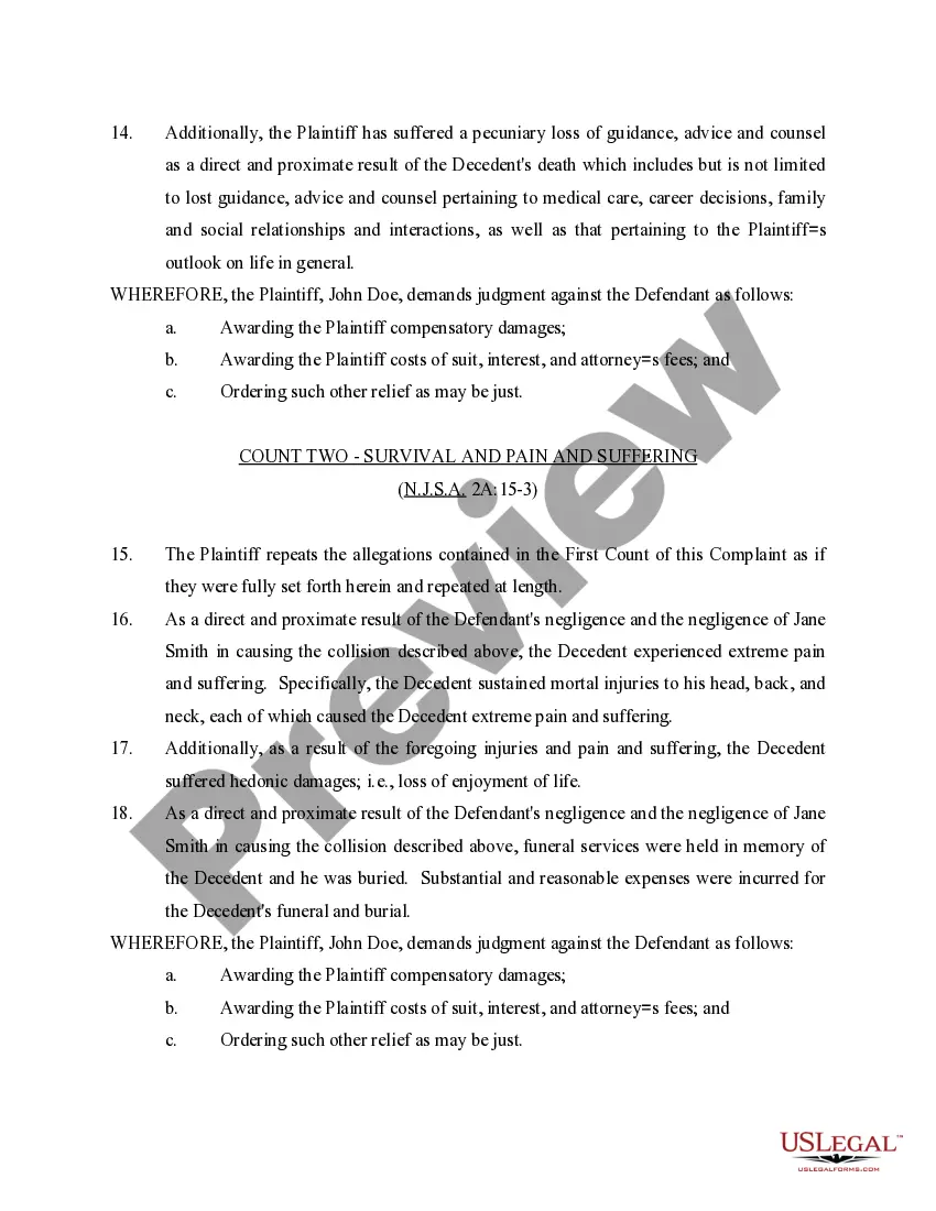 Get Complaint for Wrongful Death Preview Complaint for Wrongful Death