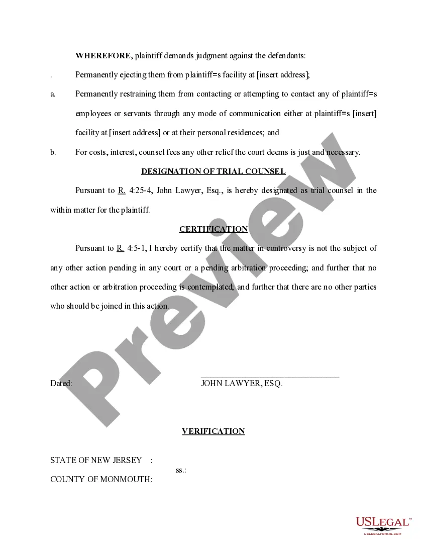 Preview Complaint in Ejectment