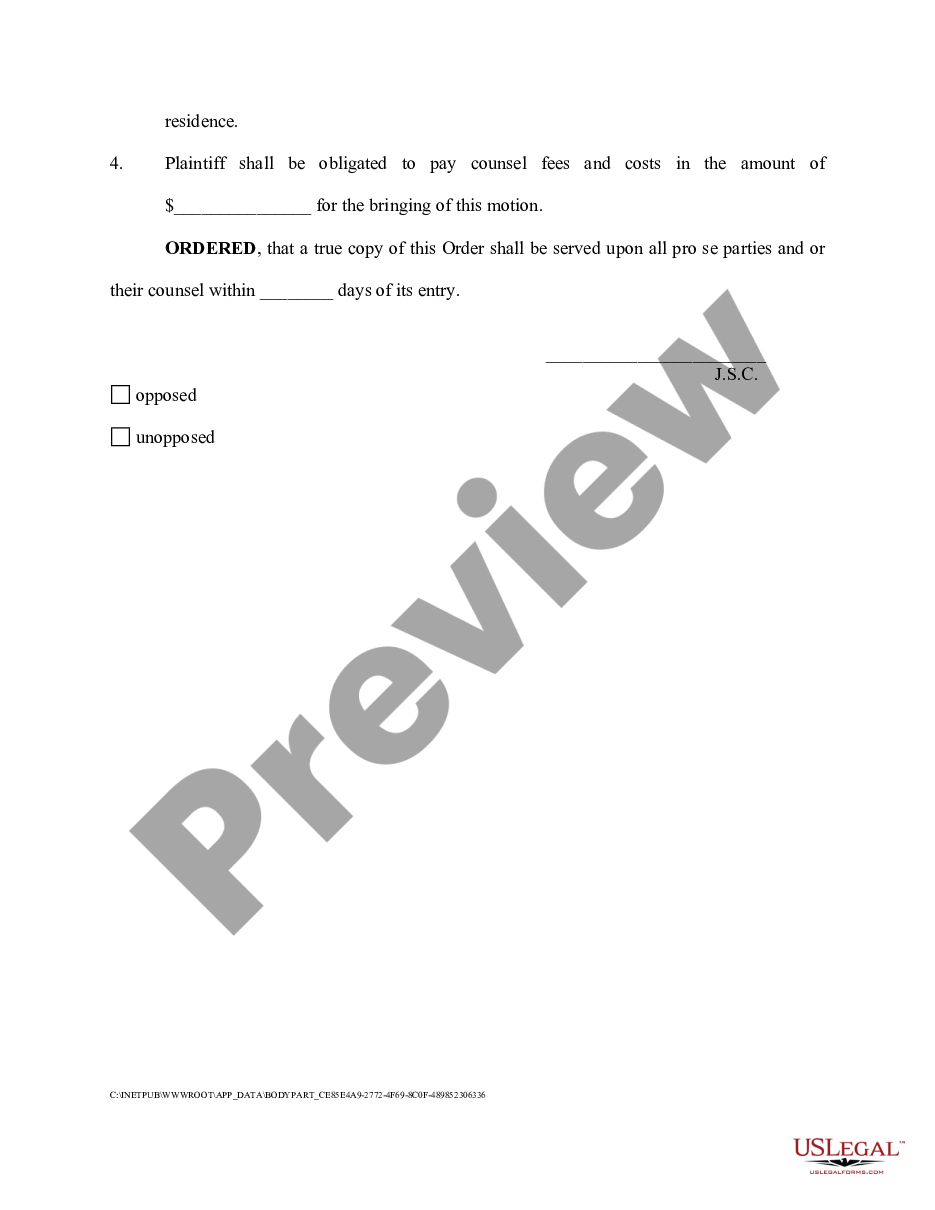 page 1 Order in Divorce Matter for Certain Relief preview