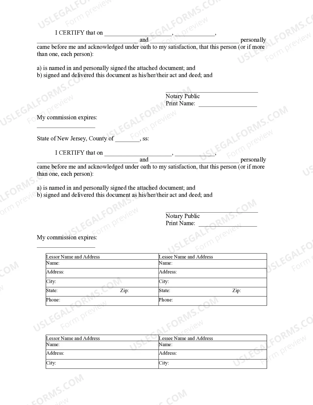 Preview Notice of Lease for Recording