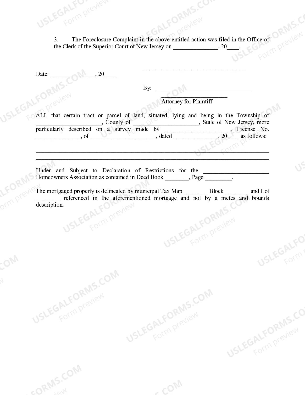 Preview Notice of Lis Pendens