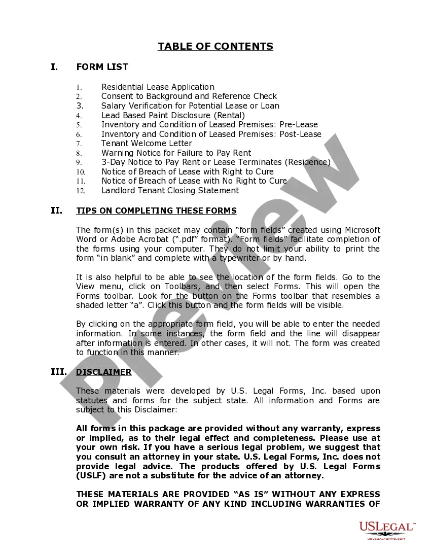 Preview New Jersey Supplemental Residential Lease Forms Package