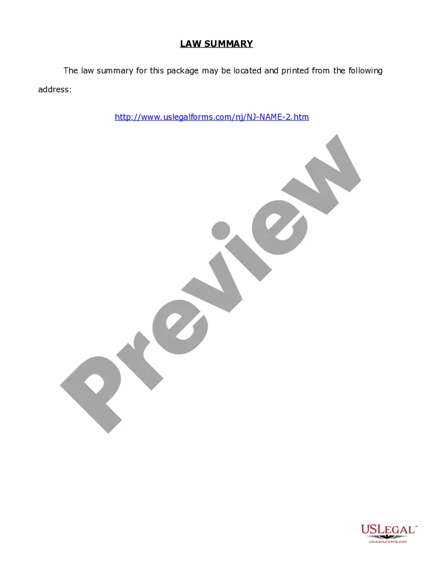 Preview New Jersey Name Change Instructions and Forms Package for an Adult