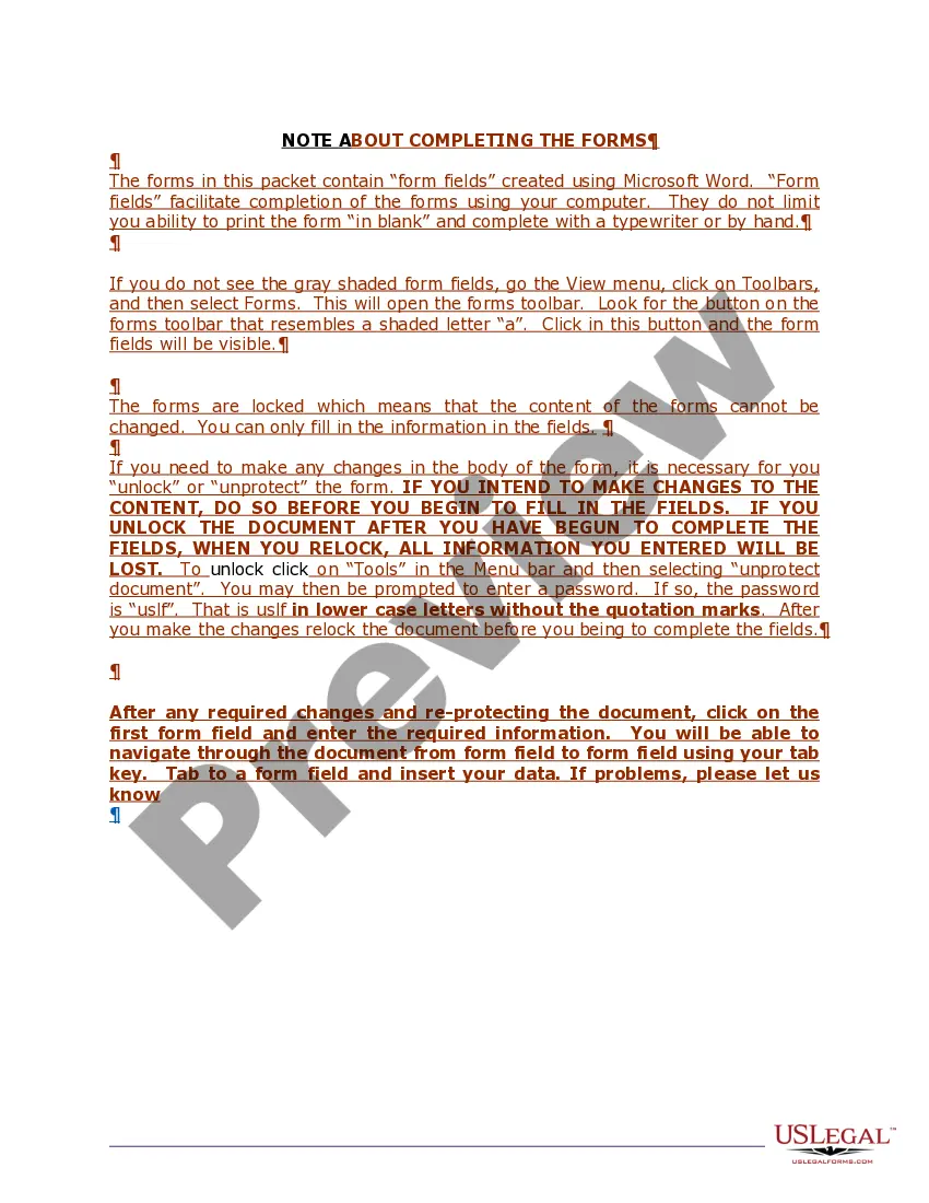 Preview New Jersey Name Change Instructions and Forms Package for a Minor