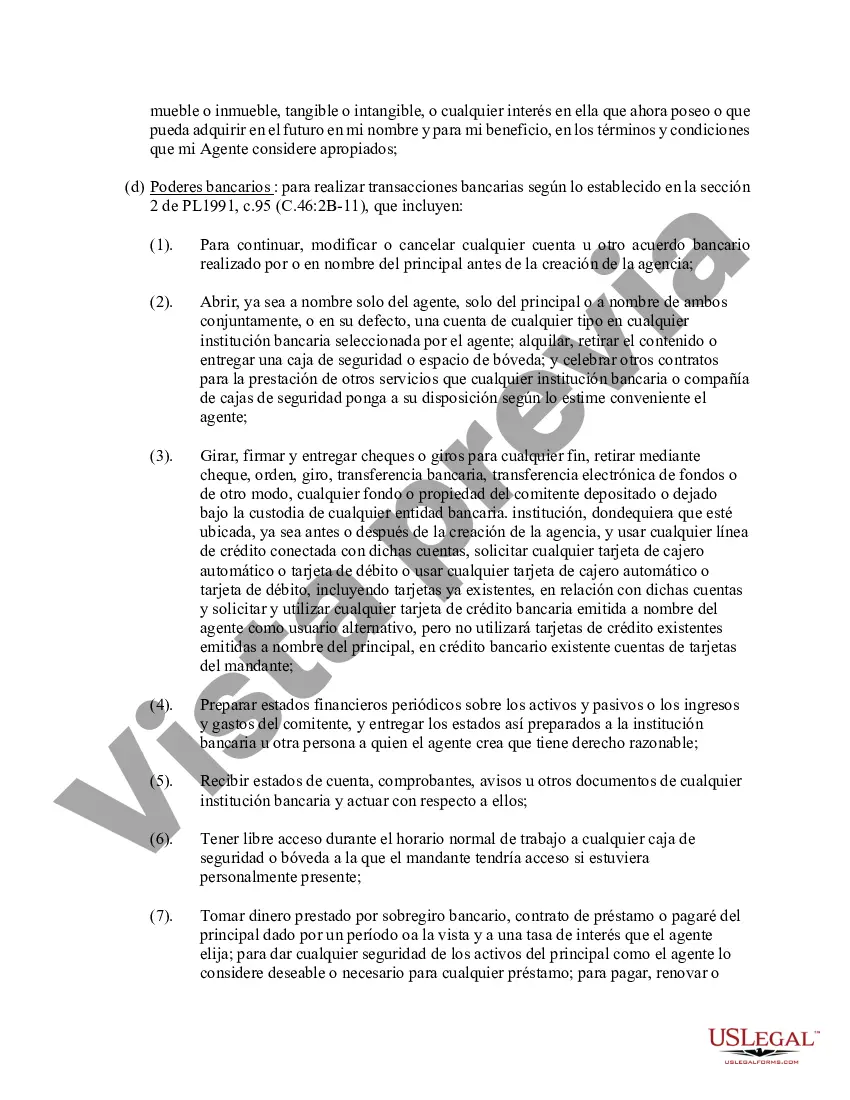 Preview Poder general duradero para la propiedad y las finanzas o efectivo financiero en caso de incapacidad