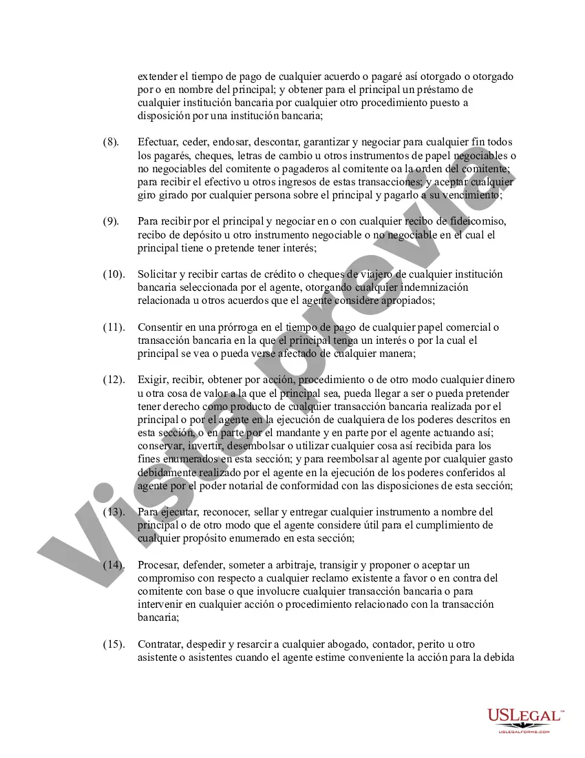 Preview Poder general duradero para la propiedad y las finanzas o efectivo financiero en caso de incapacidad