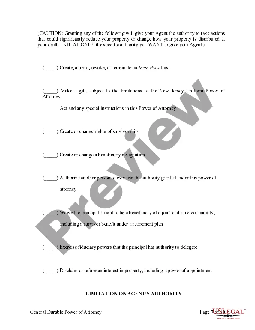 Preview General Durable Power of Attorney for Property and Finances or Financial Effective upon Disability