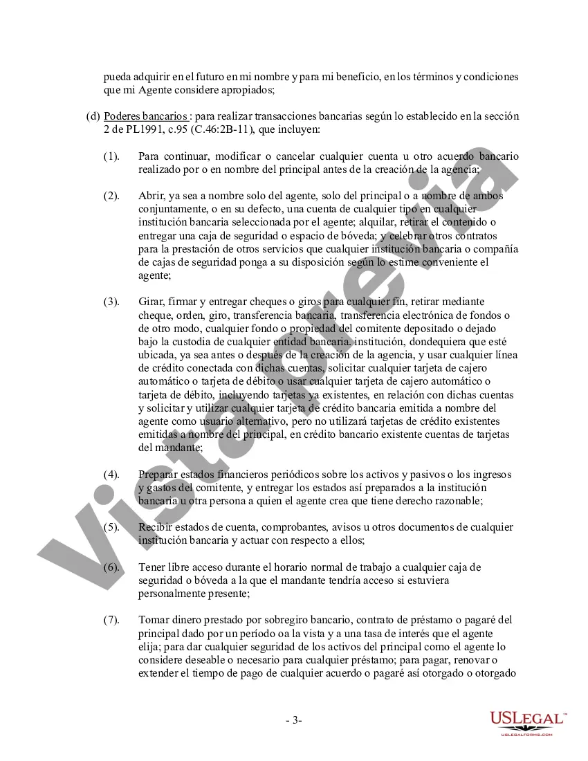 Preview Poder General Duradero para Bienes y Finanzas o Financiero Efectivo Inmediatamente