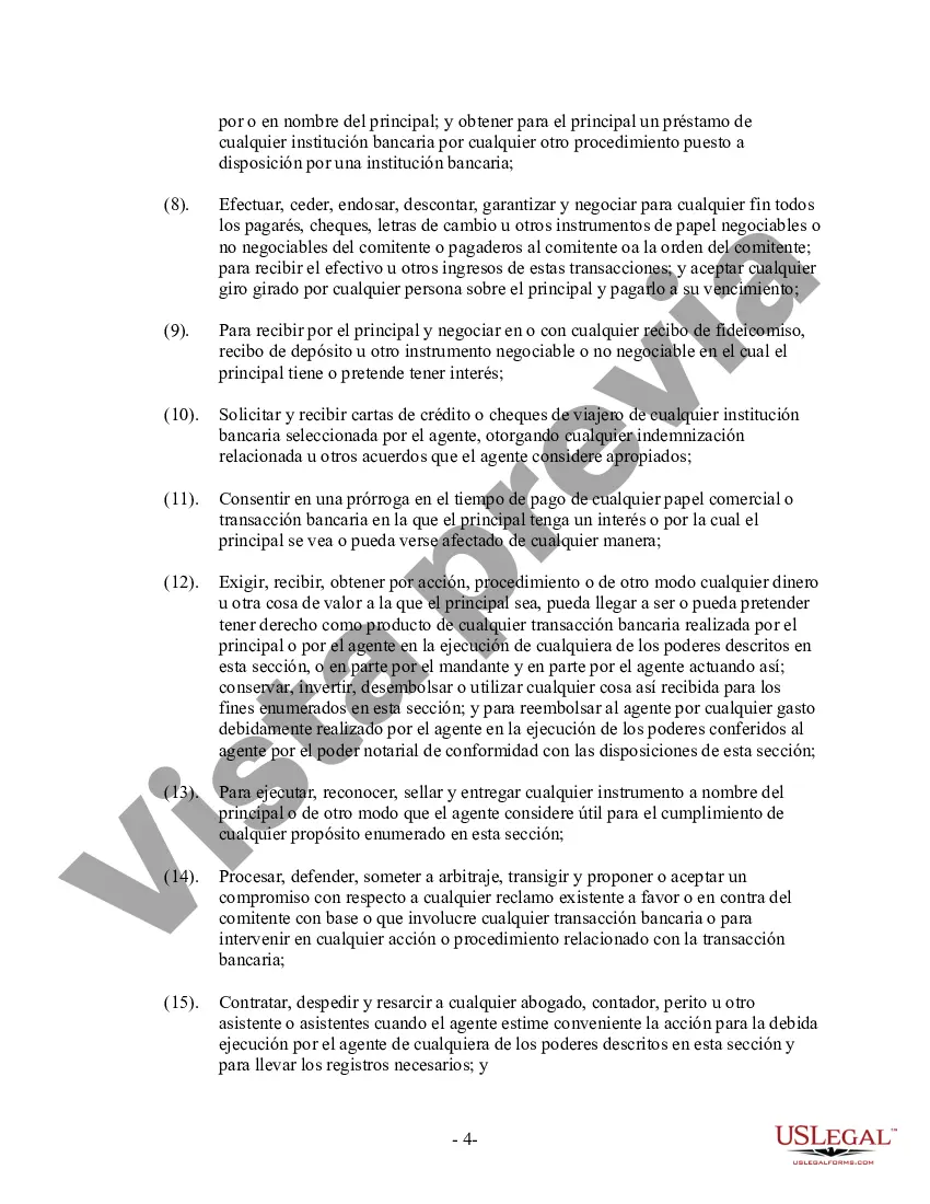 Preview Poder General Duradero para Bienes y Finanzas o Financiero Efectivo Inmediatamente