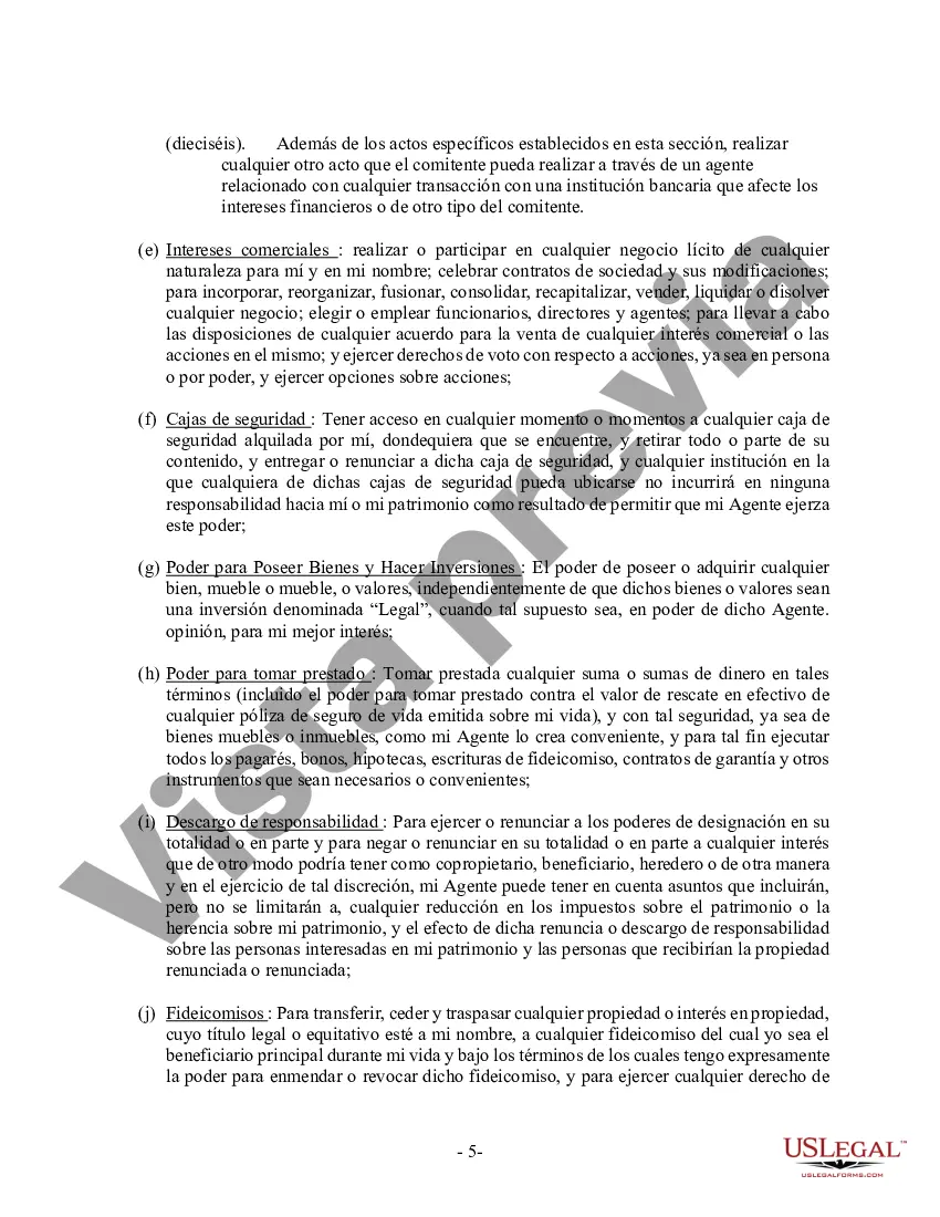 Preview Poder General Duradero para Bienes y Finanzas o Financiero Efectivo Inmediatamente