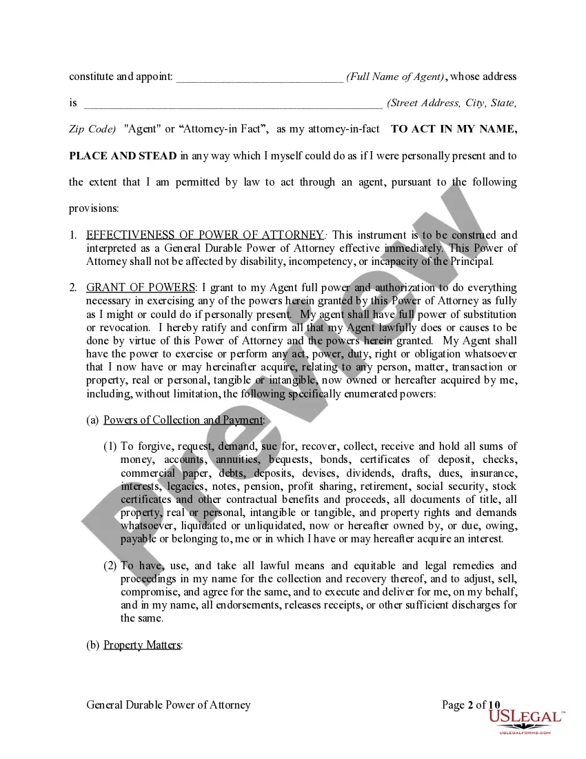 Get General Durable Power of Attorney for Property and Finances or Financial Effective Immediately Preview General Durable Power of Attorney for Property and Finances or Financial Effective Immediately