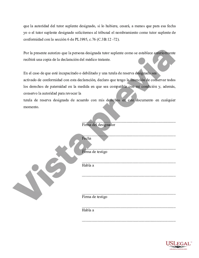 Preview Designación de tutor suplente - Estatutario