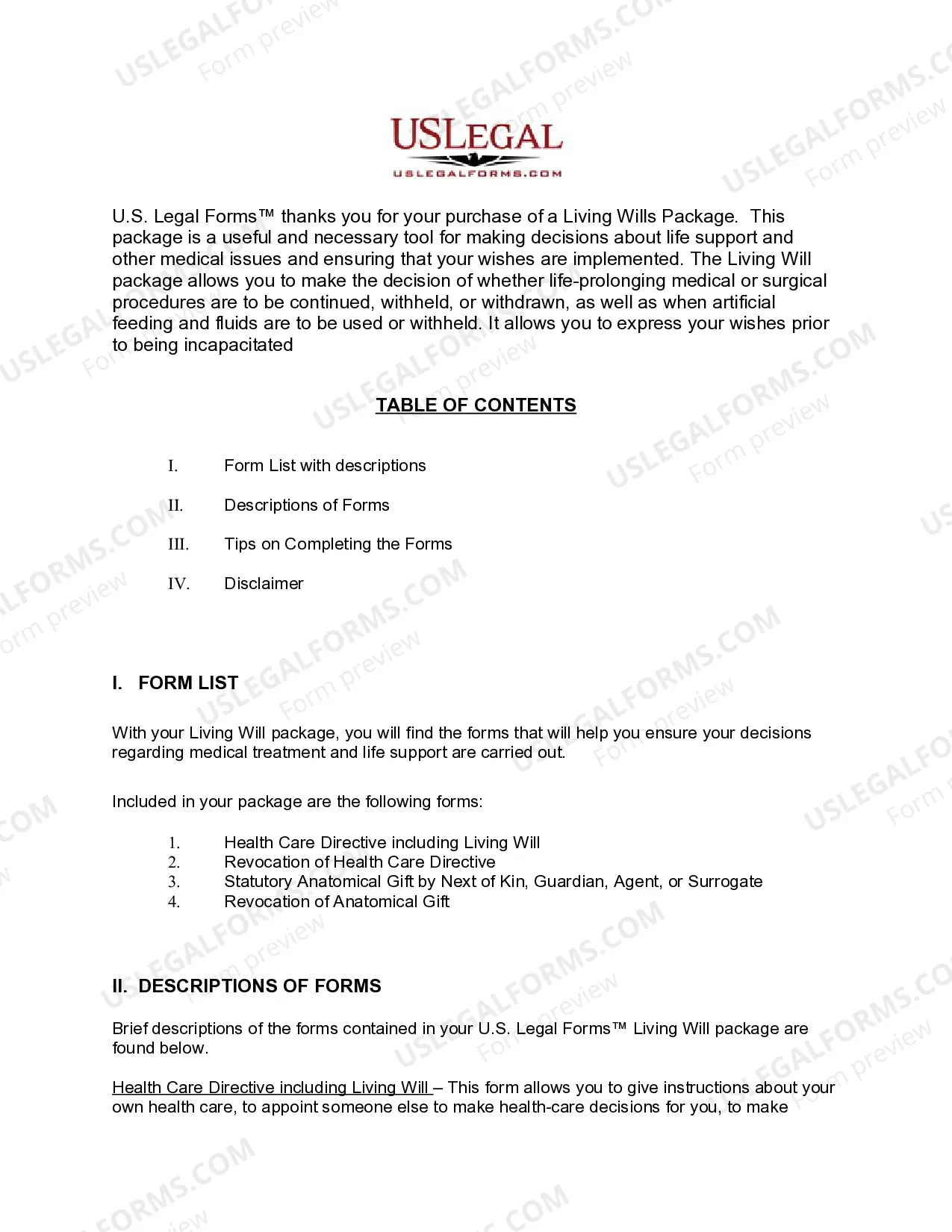 Preview New Jersey Living Wills and Health Care Package