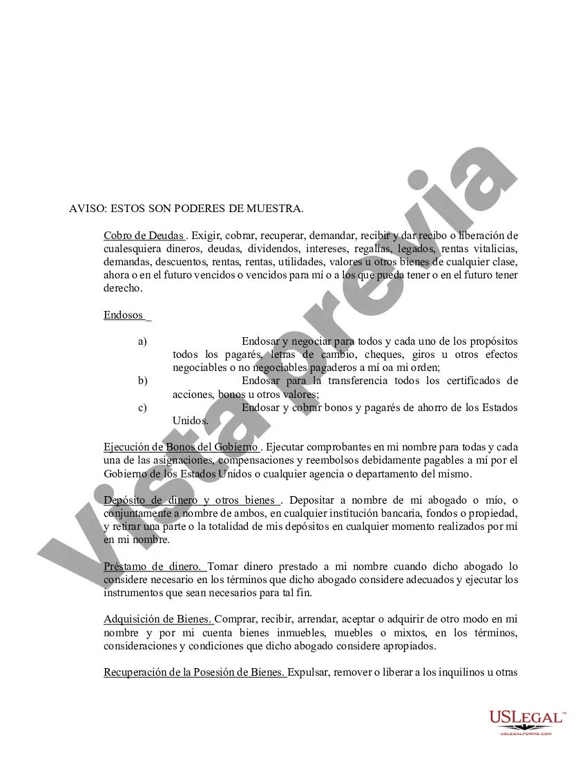 Preview Poder notarial limitado en el que se especifican poderes con ejemplos de poderes incluidos