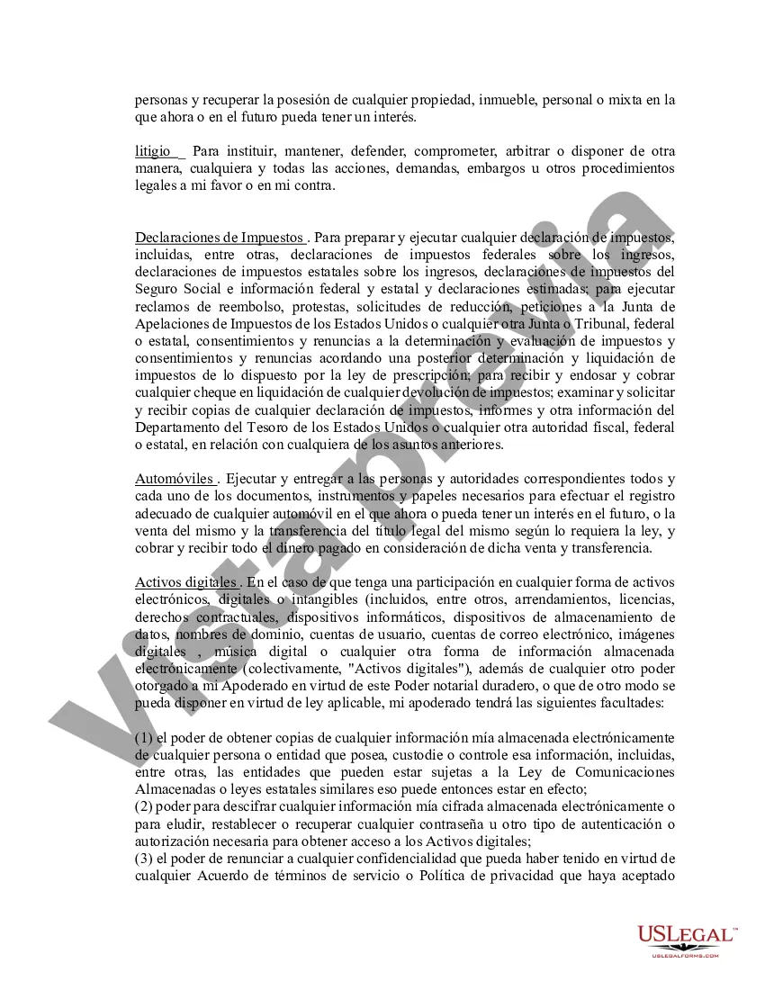 Preview Poder notarial limitado en el que se especifican poderes con ejemplos de poderes incluidos