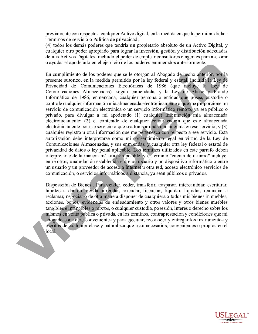 Preview Poder notarial limitado en el que se especifican poderes con ejemplos de poderes incluidos