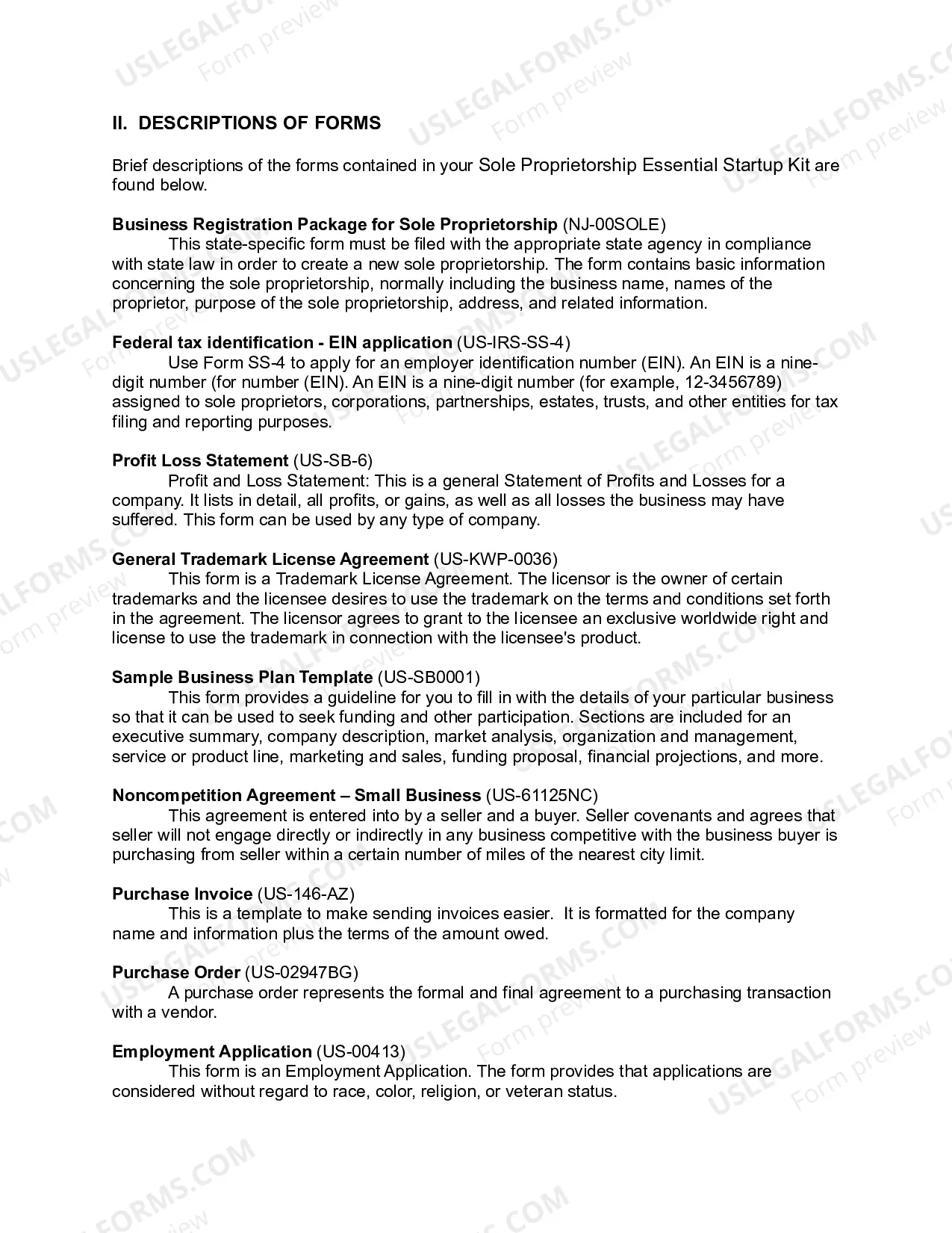 Preview New Jersey Sole Proprietorship Essential Startup Kit
