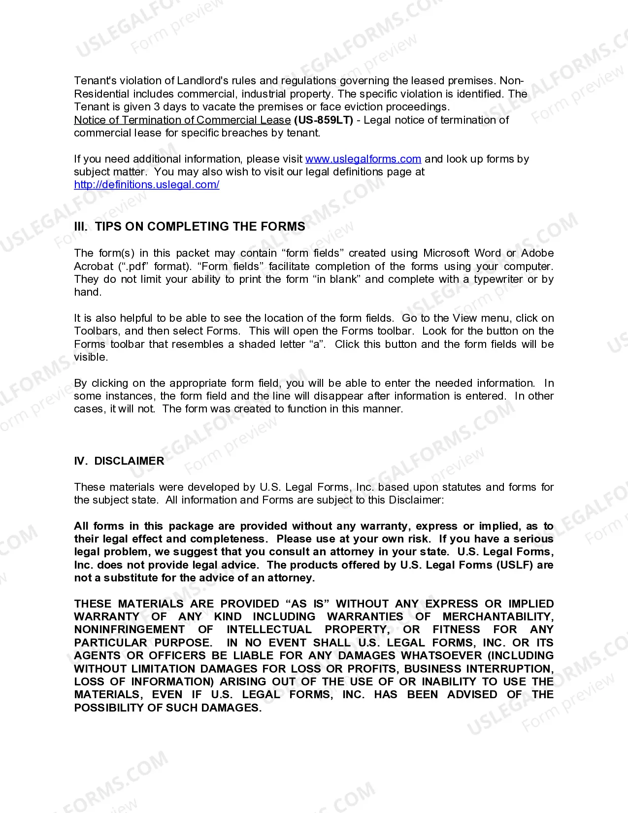 Preview New Jersey Commercial Lease Package