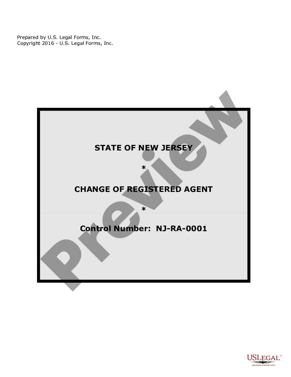 page 0 New Jersey Change of Registered Agent preview