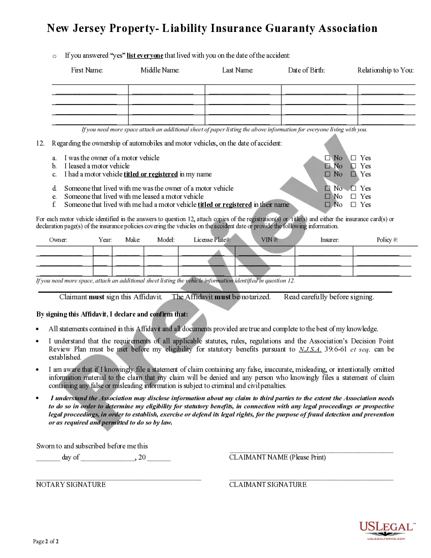 Preview Affidavit in Support of UCJF Eligibility