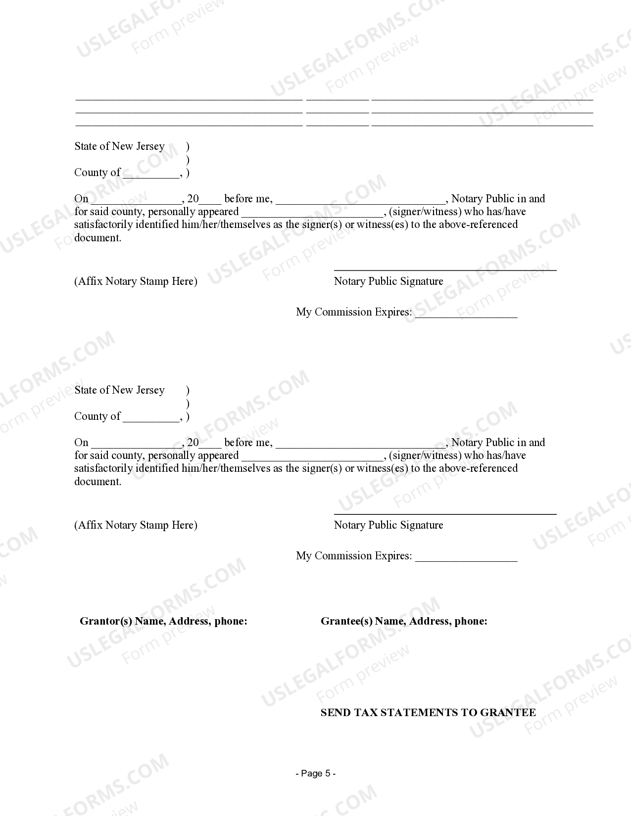 New Jersey Warranty Deed for Separate or Joint Property to Joint Tenancy Joint Tenancy Deed