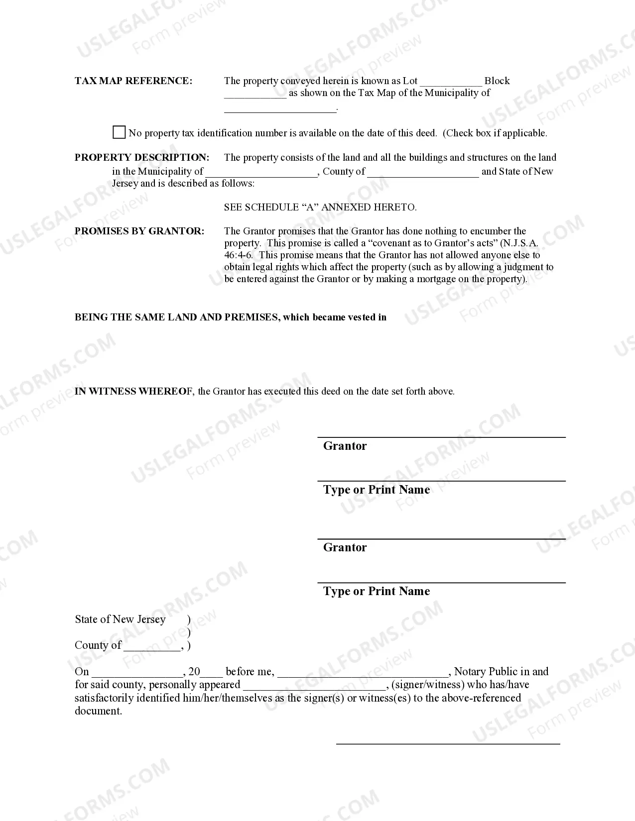 Preview Warranty Deed for Correction
