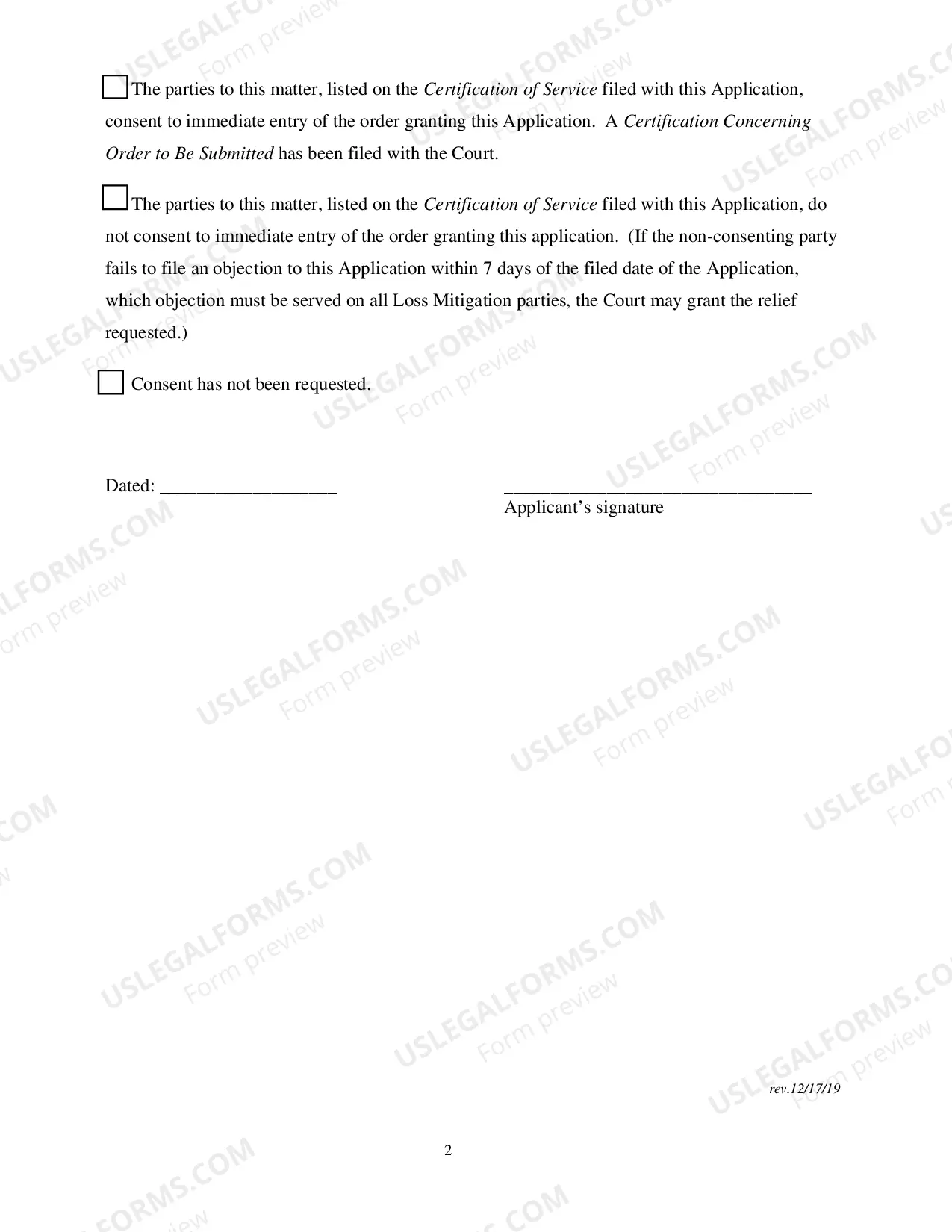 Preview Application For Extension Or Early Termination of Loss Mitigation Period
