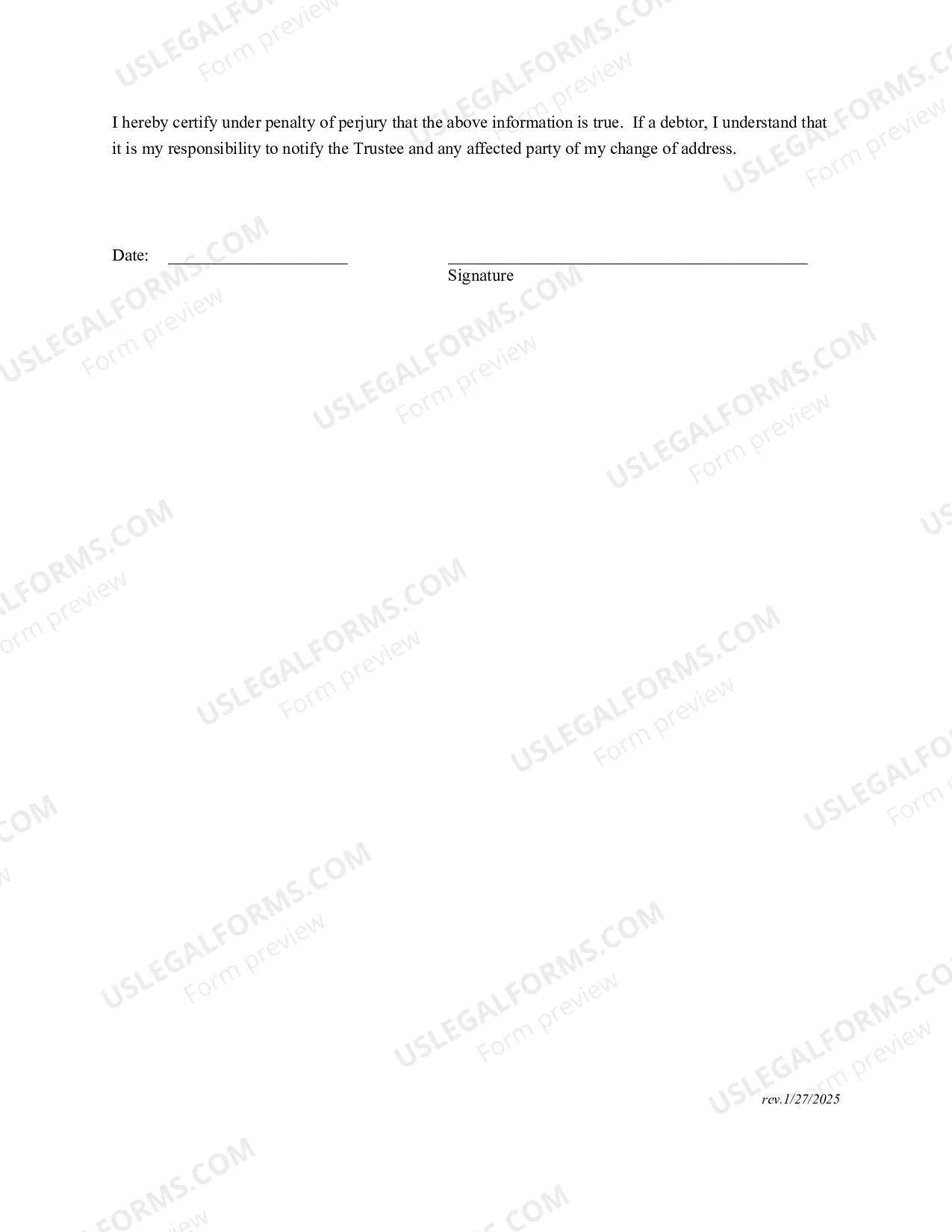 Preview Change of Address Form
