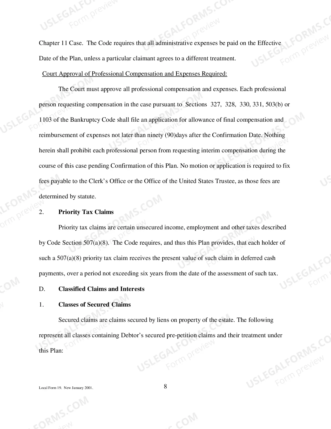 Preview Chapter 11 Plan