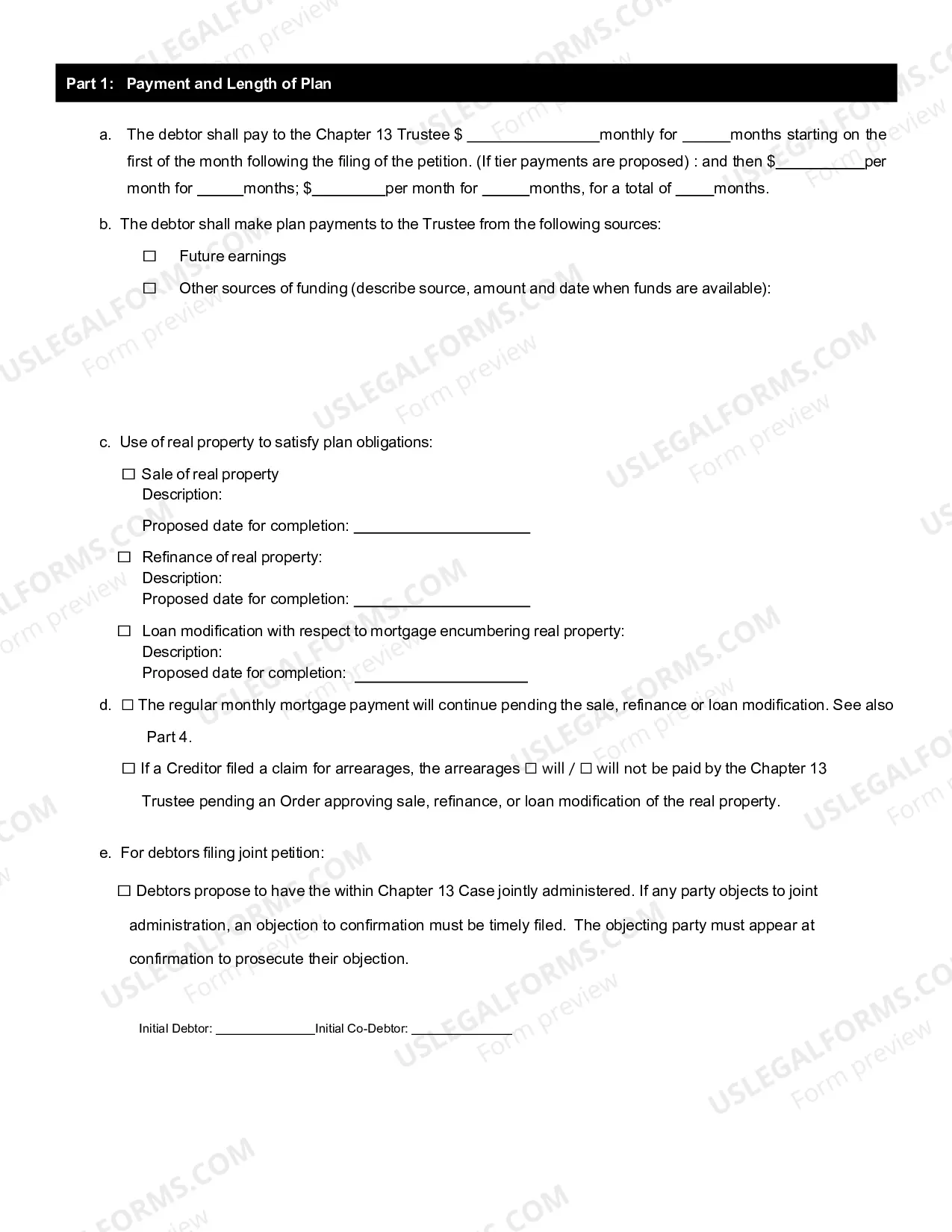Preview Chapter 13 Plan and Motions