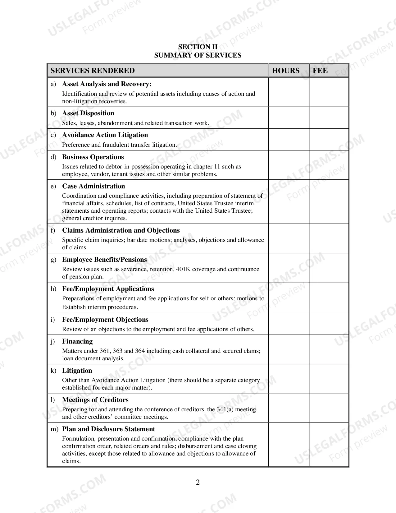Preview Fee Application Cover Sheet