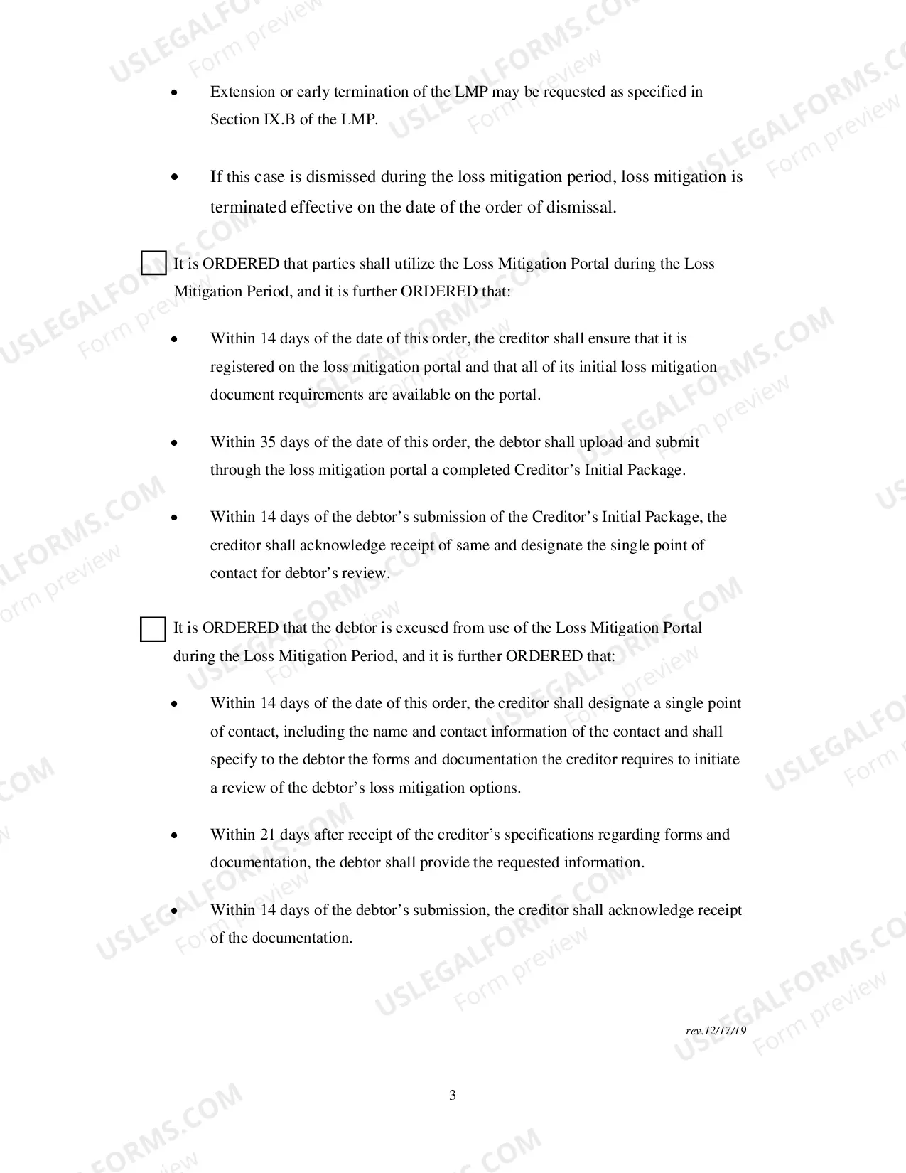 Preview Loss Mitigation Order (NJB LMO)