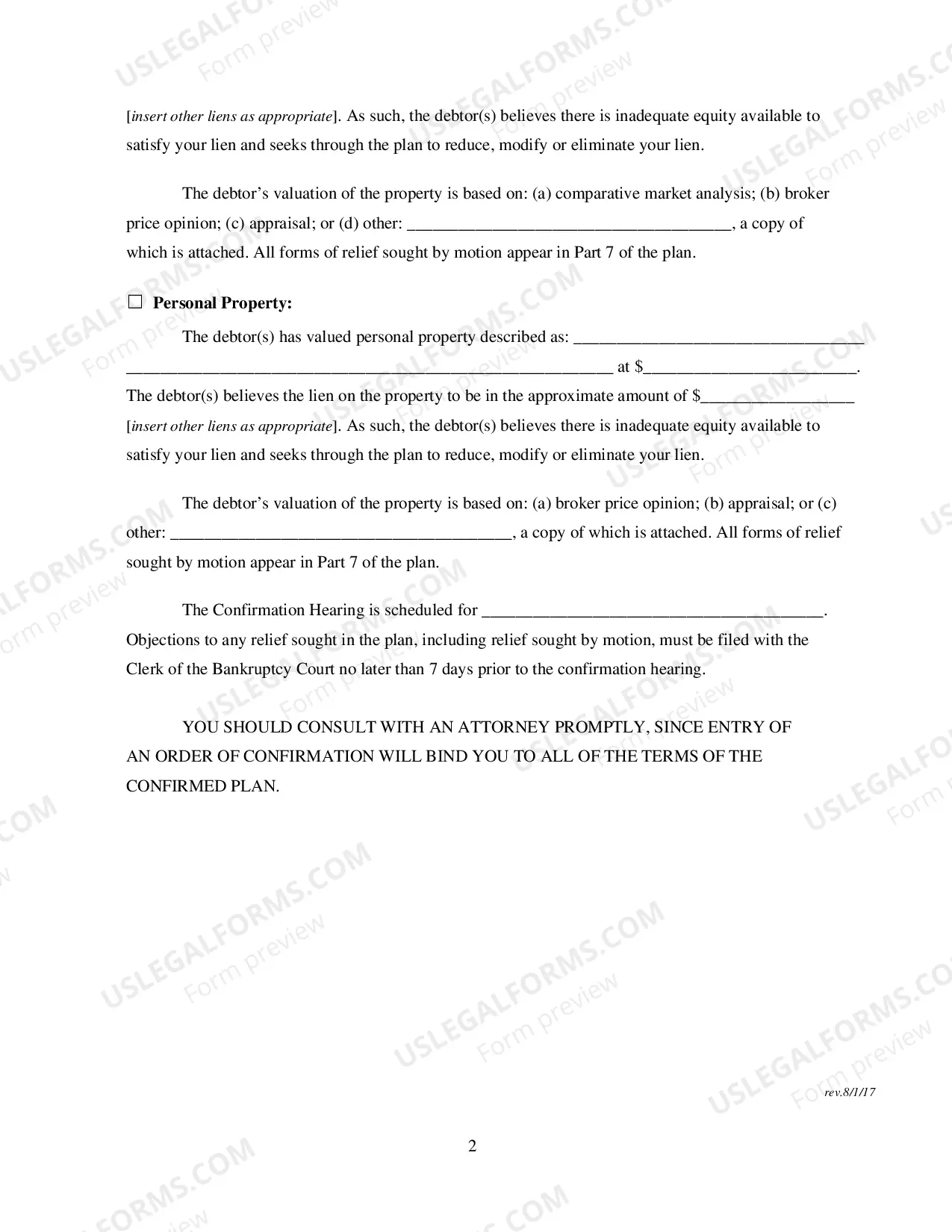 Preview Notice of Chapter 13 Plan Transmittal