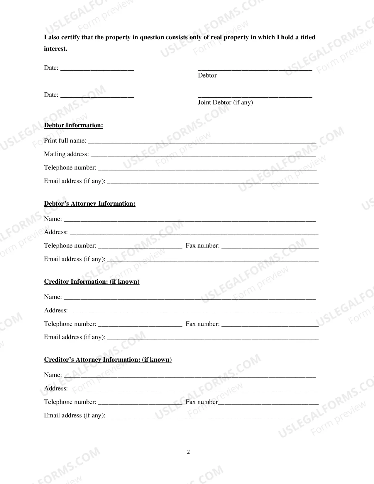 Preview Notice of Request for Loss Mitigation - By Debtor (NJB NRLMD)