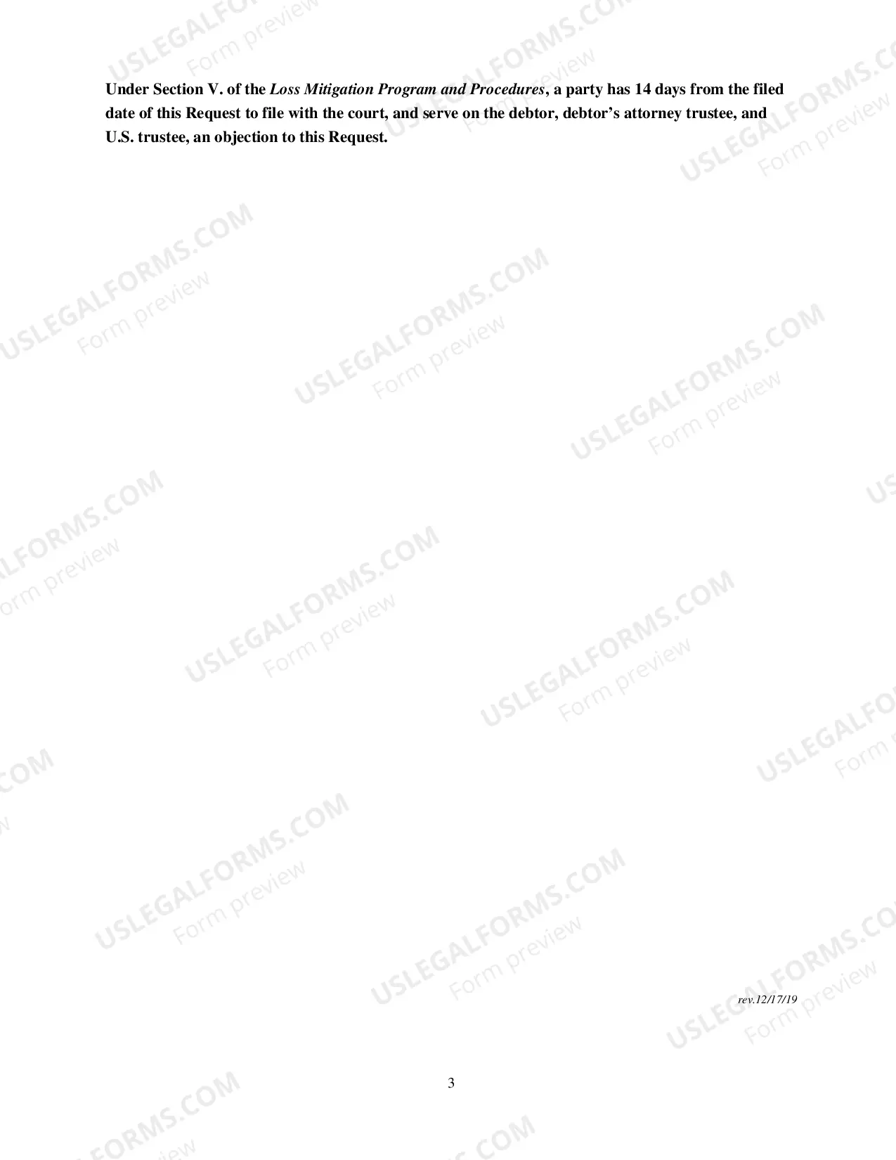 Preview Notice of Request for Loss Mitigation - By Debtor (NJB NRLMD)